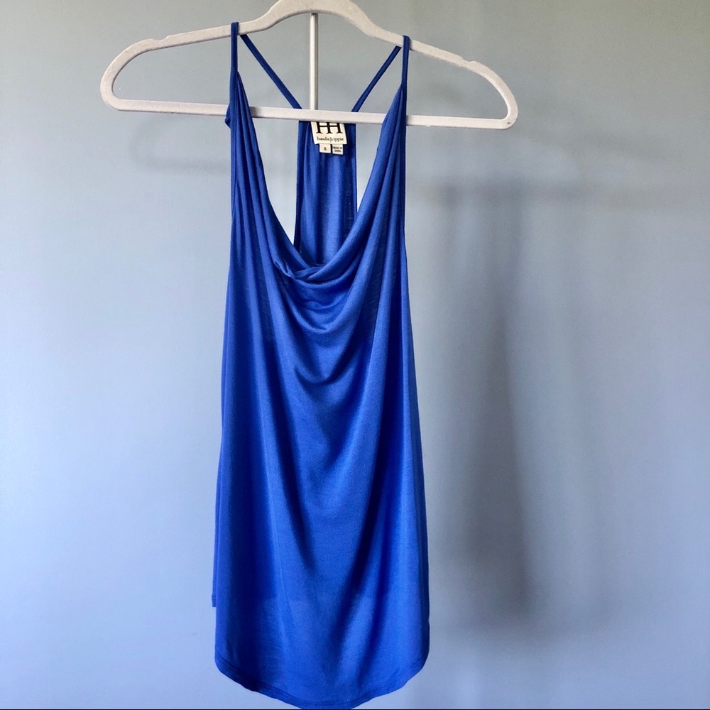 Haute Hippie Cowl-Neck Racerback Modal Tank Top